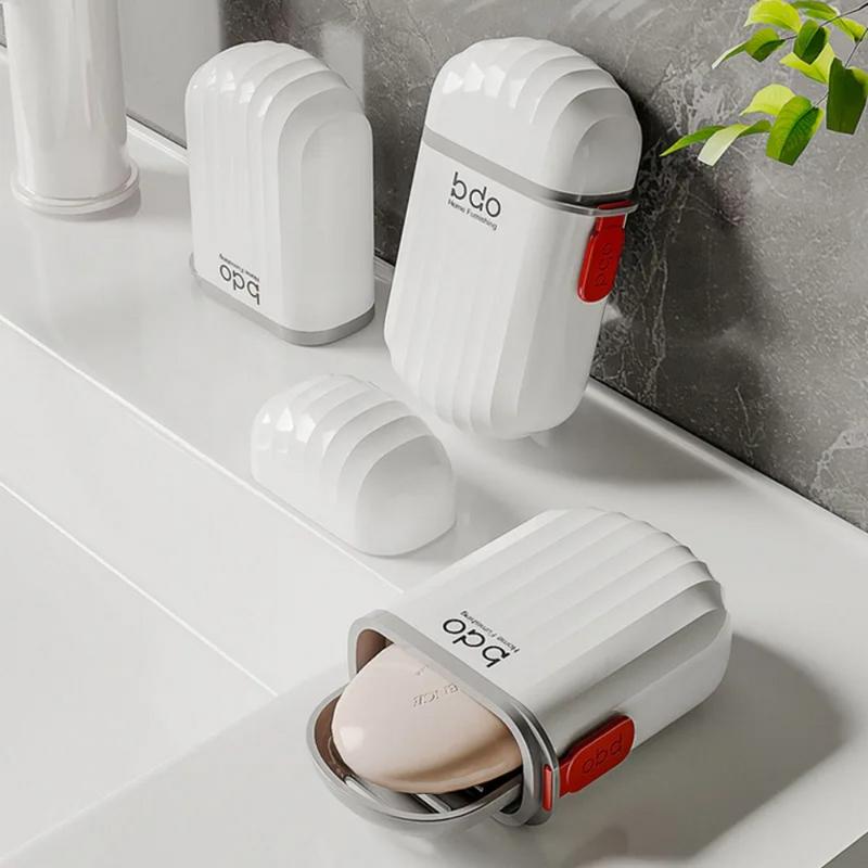 Home Creation Bathroom - 1Pc Travel Soap Dish with Drain