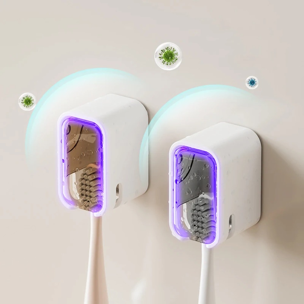 Home Bathroom Shelf - 2PCS Toothbrush Holder Flip-top Wall Mounted