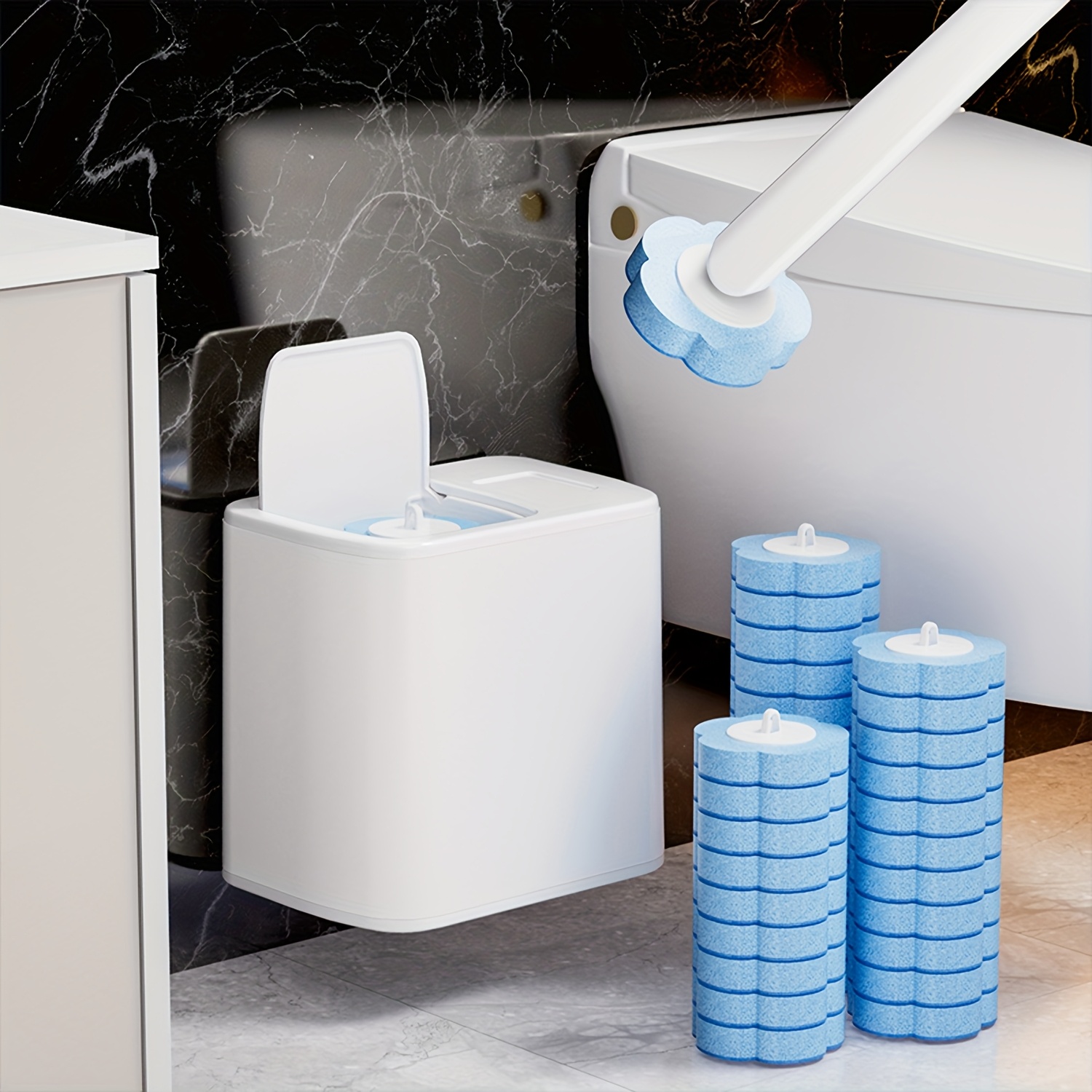 Home Bathroom Upgrades - Toilet Brush with Disposable Replacement Head