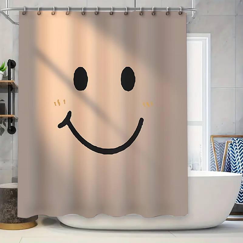 Home Bathroom Upgrades - Cute Smile Face Design Shower Curtain