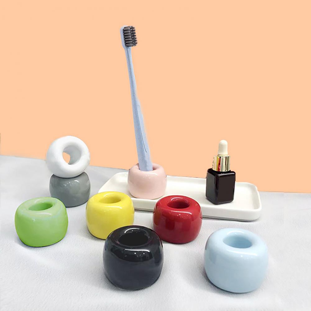 Home Bathroom Shelf - 3*4cm Toothbrush Holder Mini Ceramic Toothbrush