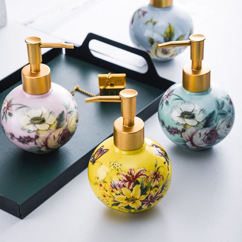 Home Creation Bathroom - 300ml Ceramic Sub-bottle Color Flower and