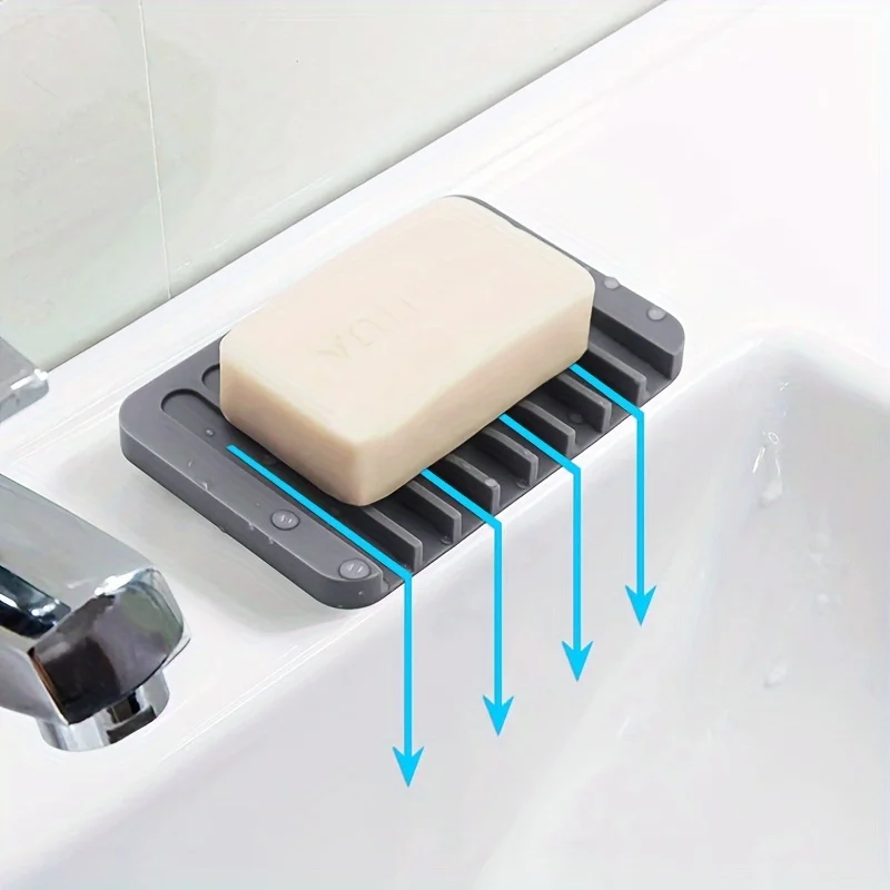Home Bathroom Shelf - New 1PC Silicone Draining Soap Box