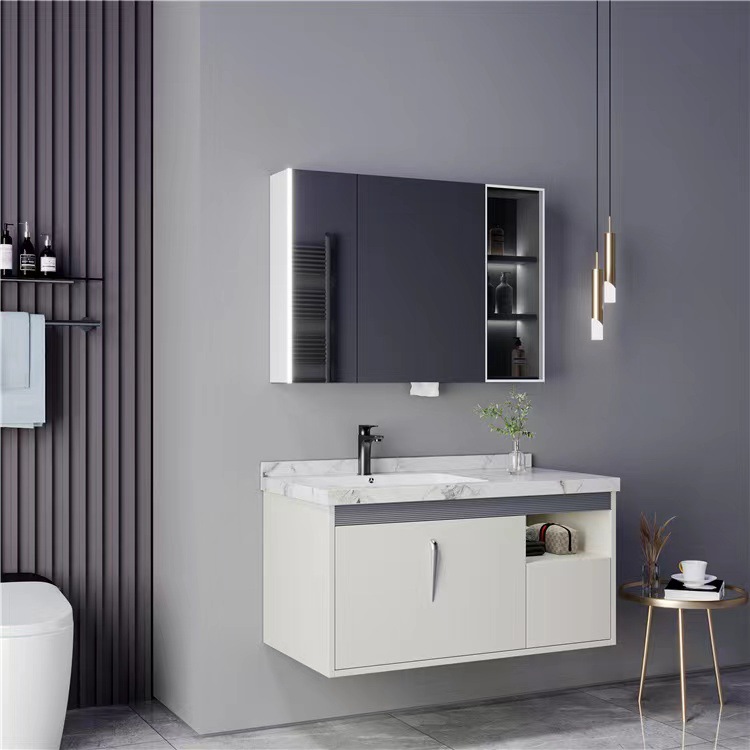 Home Bathroom Cabinets - Bathroom CabinetModern Floating Wall Mounted Artificial
