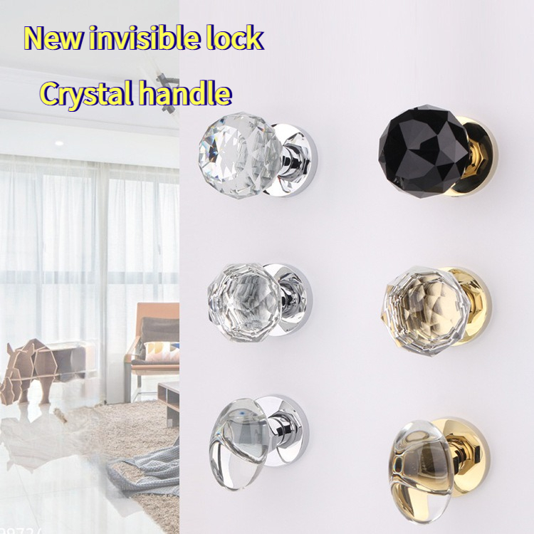 Home Hardware Bathroom Accessories - Crystal Glass Spherical Lock Bathroom Door