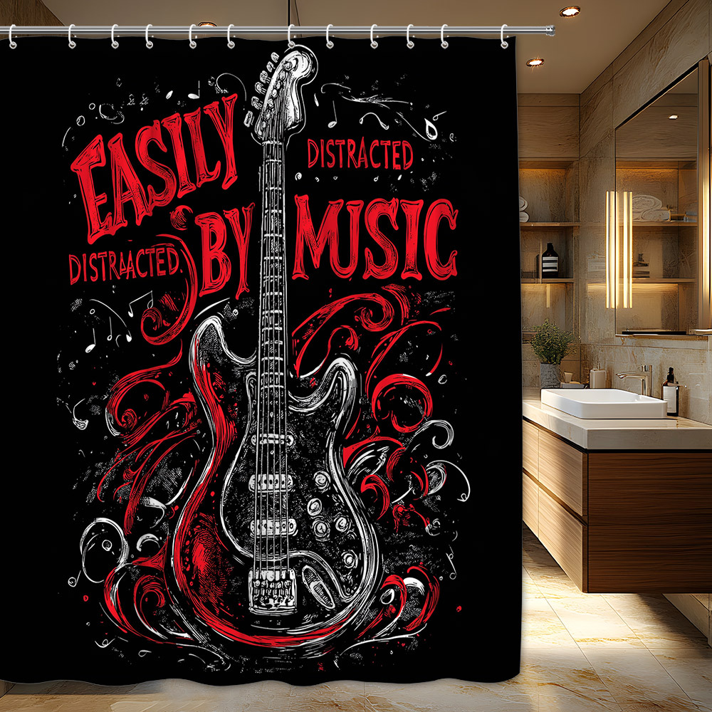 Shower Curtain Liner - Waterproof Music Guitar Shower Curtain Bath
