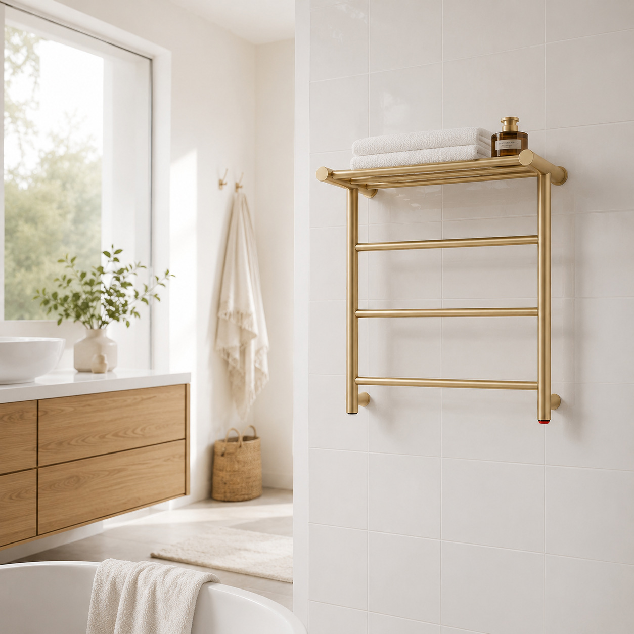 2026 New Gold Wall-Mounted Ele - Home Bathroom Shelf review and price