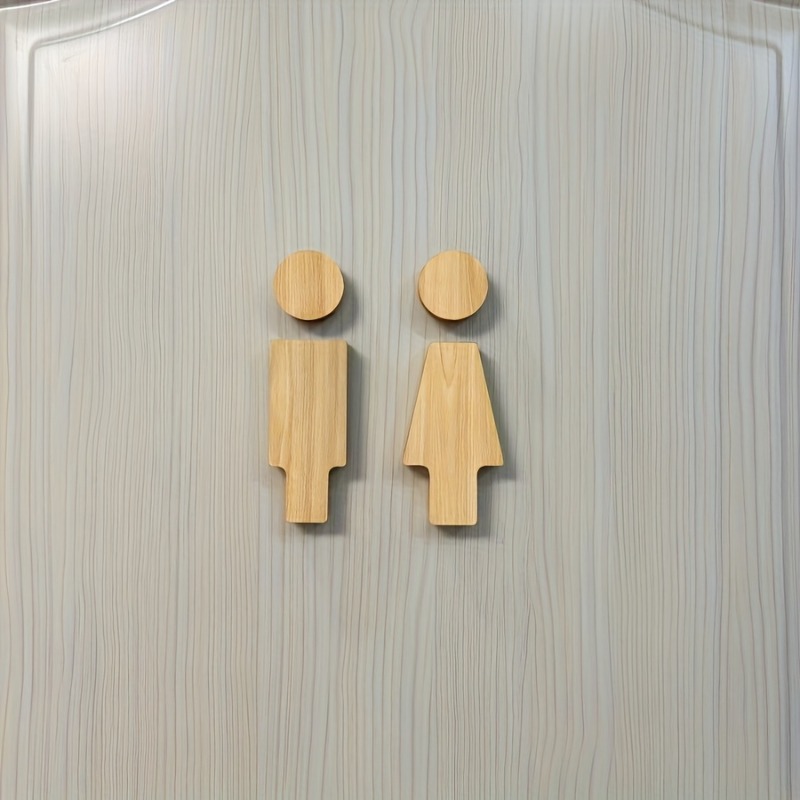 2PCS Wooden Bathroom Sign for  - Home Creation Bathroom review and price