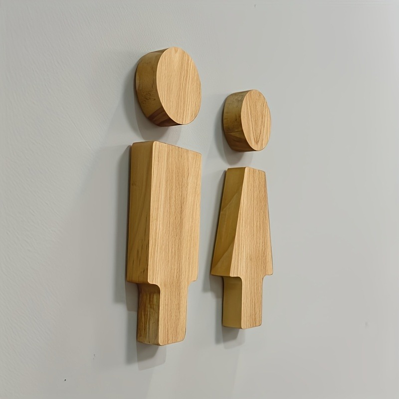 2PCS Wooden Bathroom Sign for  - Home Creation Bathroom review and price