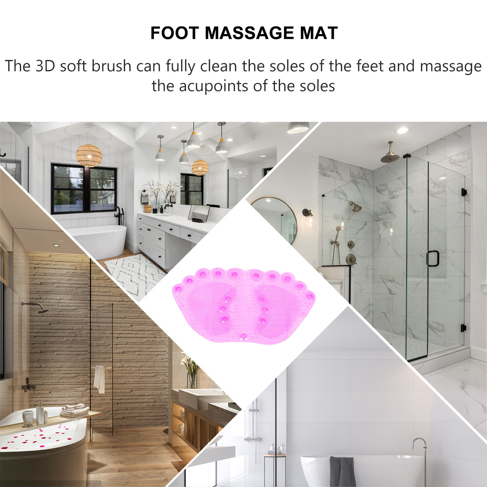 1Pcs Massage Bathing Mat PVC N - Home Bathroom With Sauna review and price