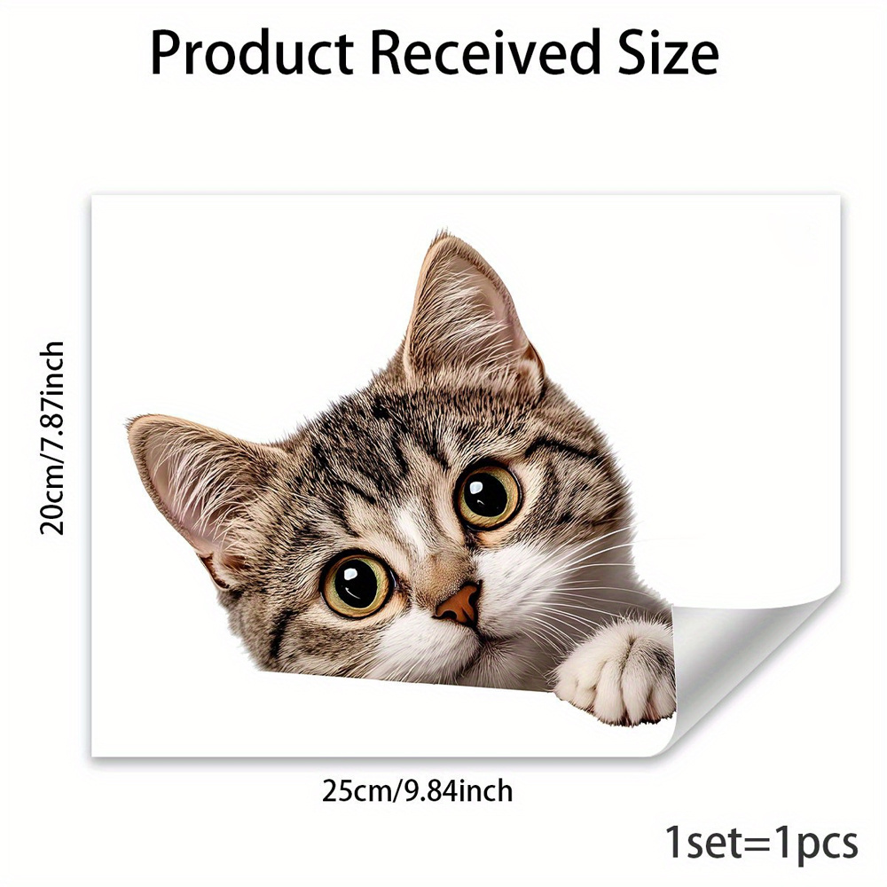 Funny Cat Peeking Window Wall  - Home Bathroom Cabinets review and price