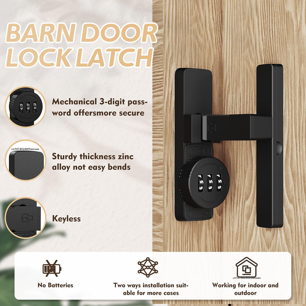 Security Barn Door Lock 3-Digi - Home Bathroom Cabinets review and price