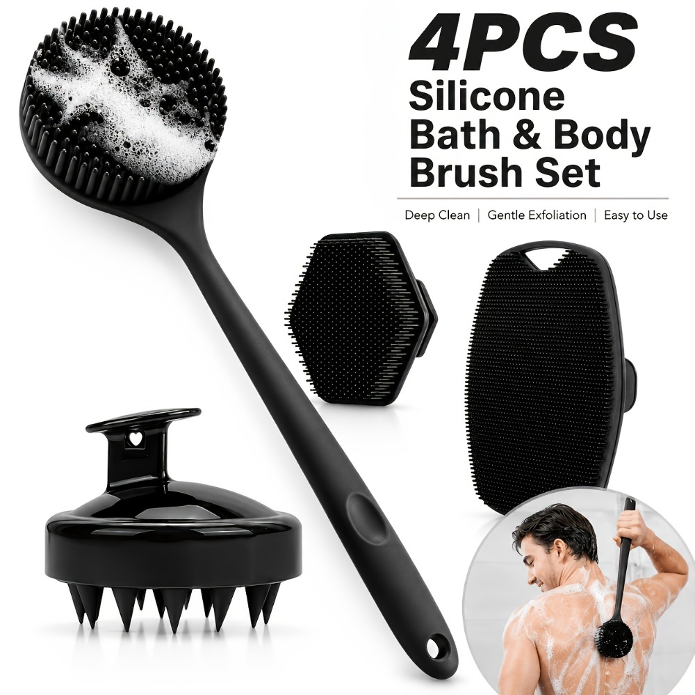 4PCS Set Silicone Body Scrubbe - Home Bathroom Cleaning Machine review and price