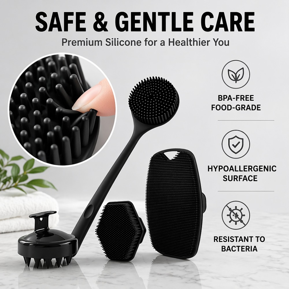 4PCS Set Silicone Body Scrubbe - Home Bathroom Cleaning Machine review and price