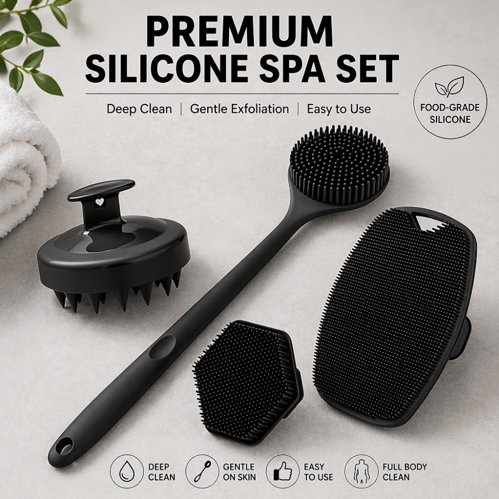 4PCS Set Silicone Body Scrubbe - Home Bathroom Cleaning Machine review and price