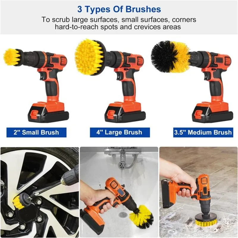 3 Pcs/Set Power Drill Brush Se - Home Bathroom Cleaning Machine review and price