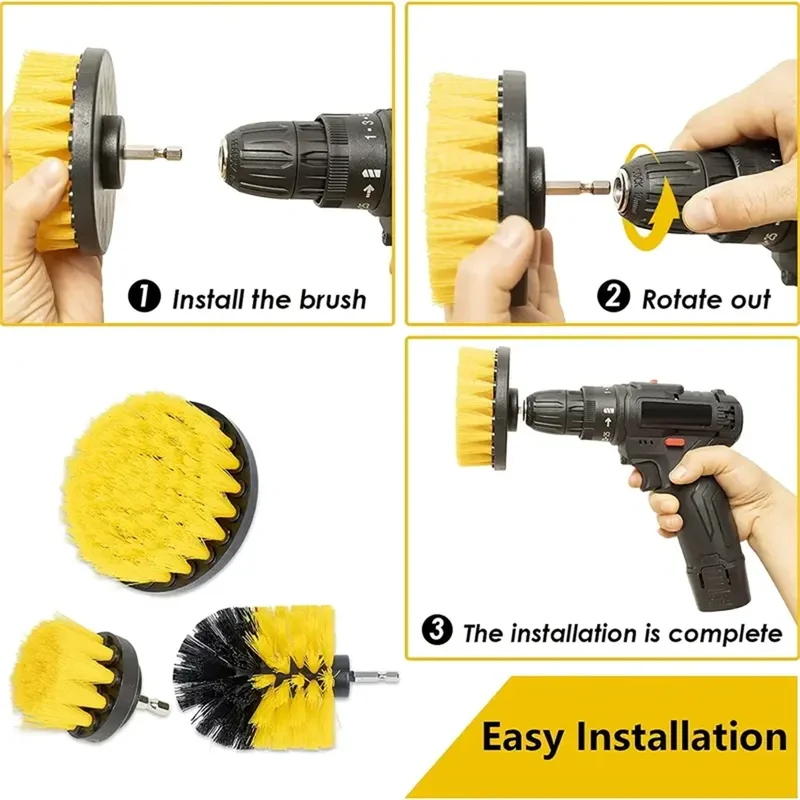 3 Pcs/Set Power Drill Brush Se - Home Bathroom Cleaning Machine review and price