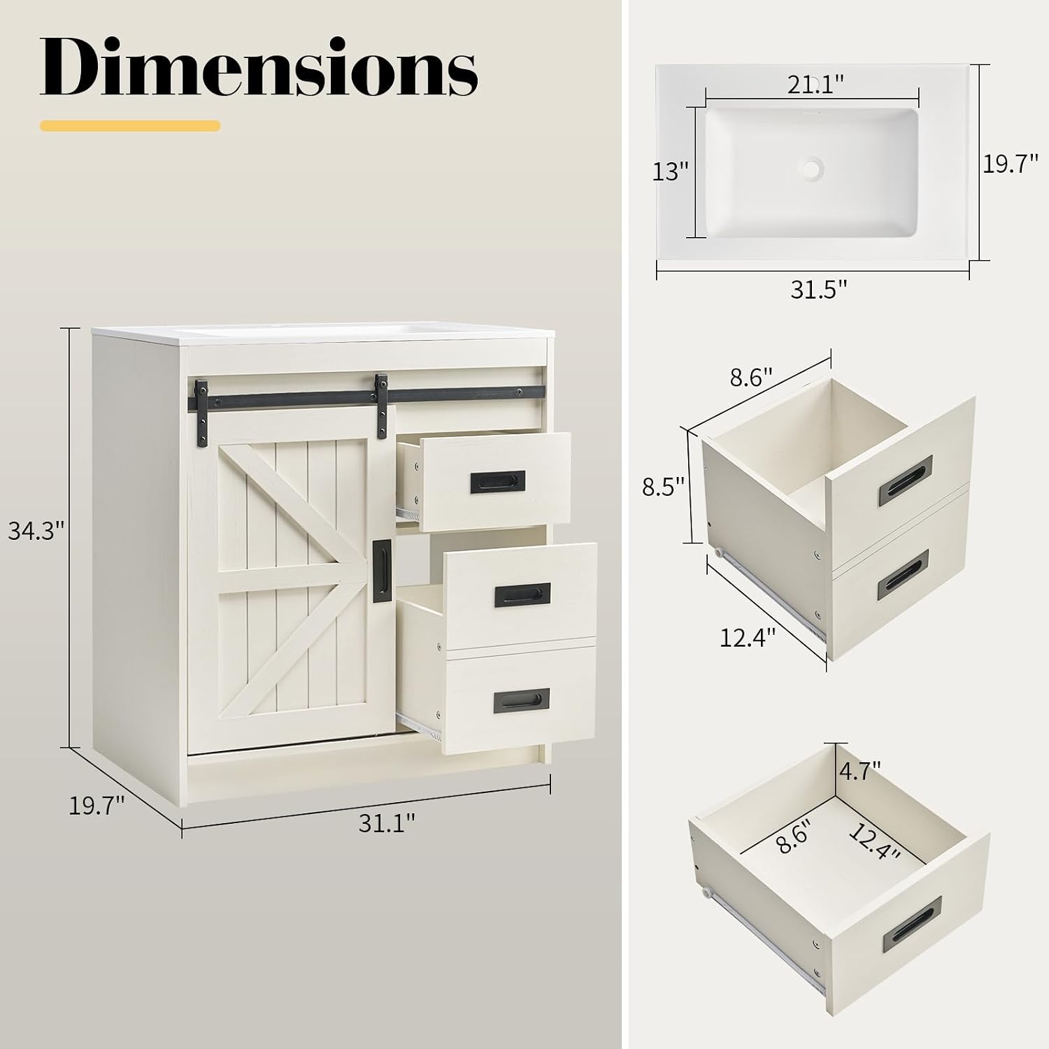 Large Farmhouse Bathroom Vanit - Home Bathroom Cabinets review and price