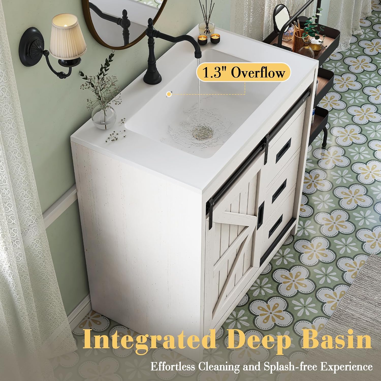 Large Farmhouse Bathroom Vanit - Home Bathroom Cabinets review and price