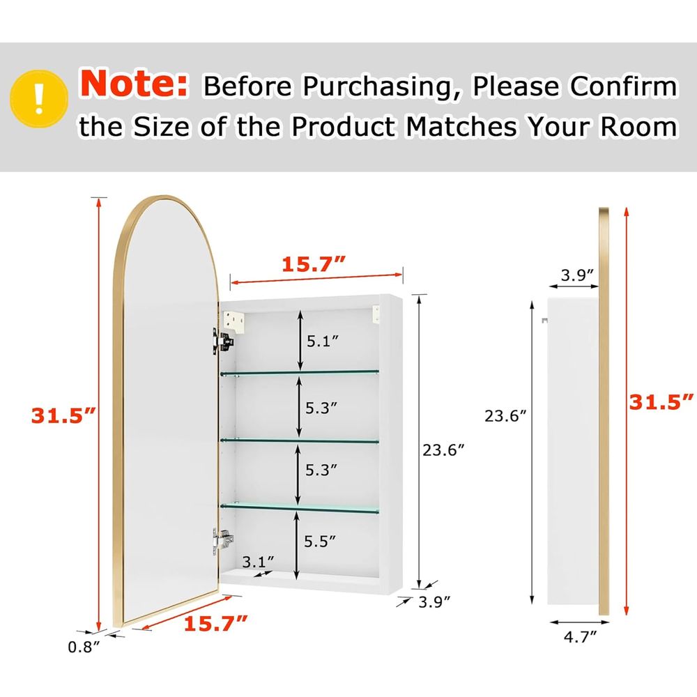 Luxurious Arched Gold Bathroom - Home Bathroom Cabinets review and price