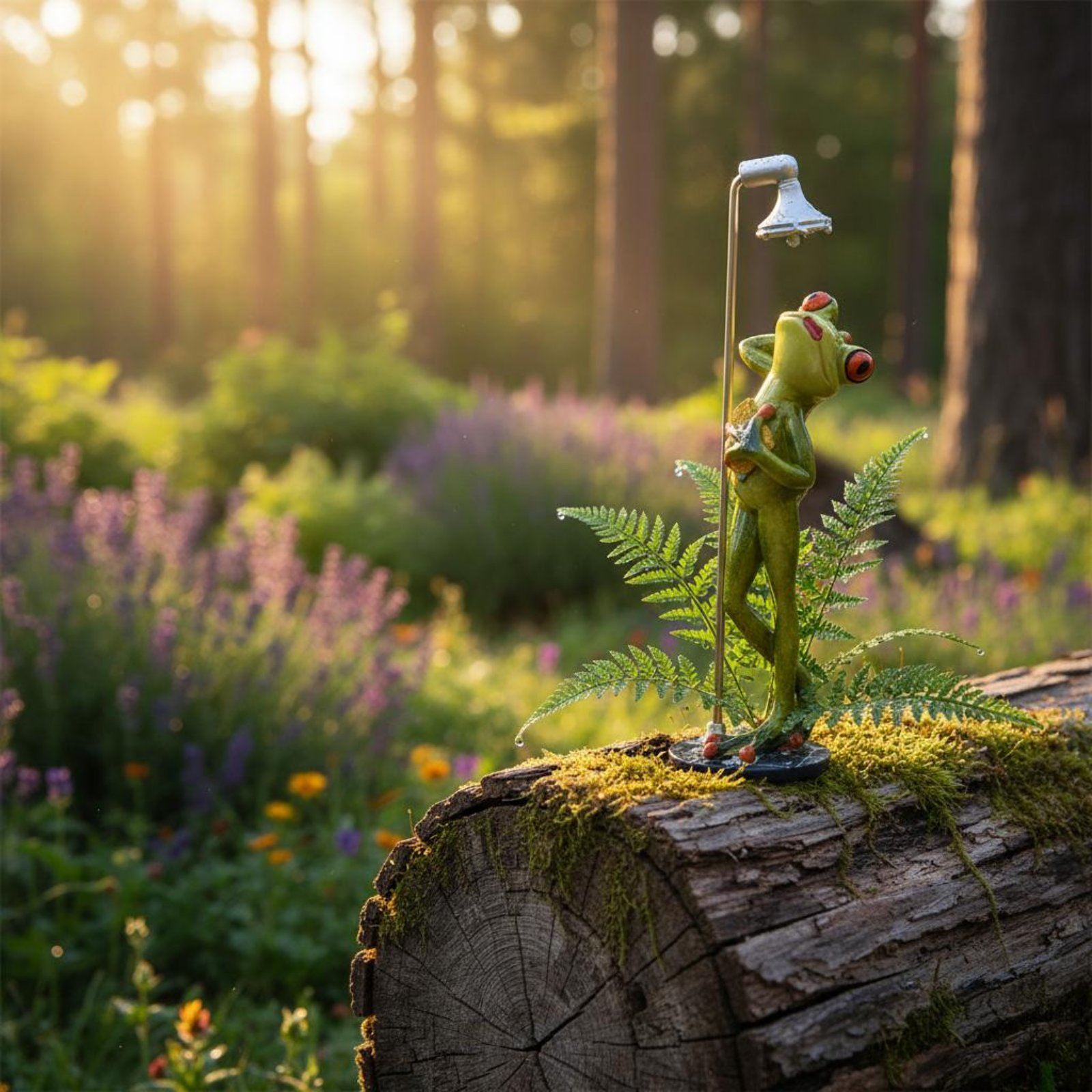 Showering Frog Figurine Great  - Home Bath review and price