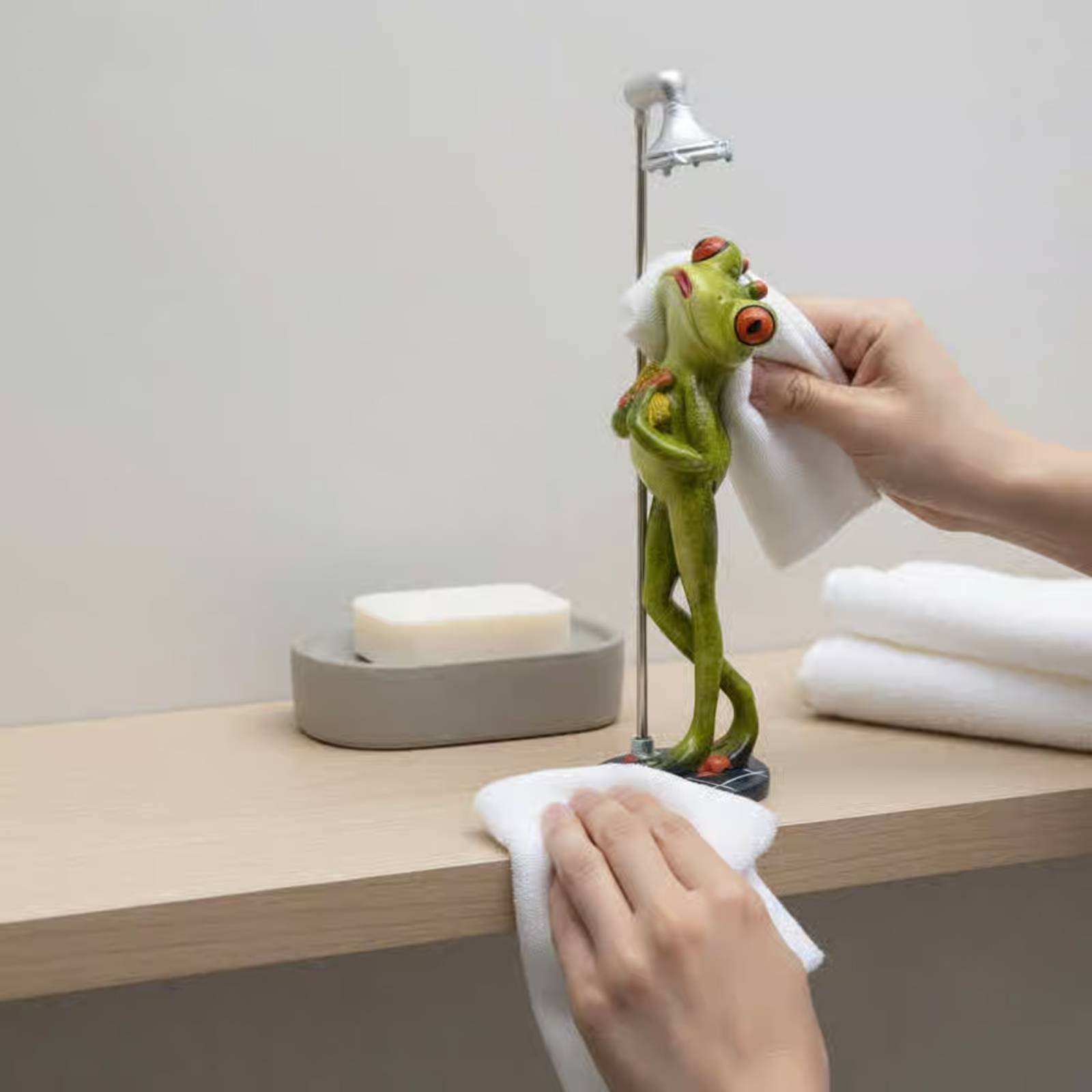Showering Frog Figurine Great  - Home Bath review and price