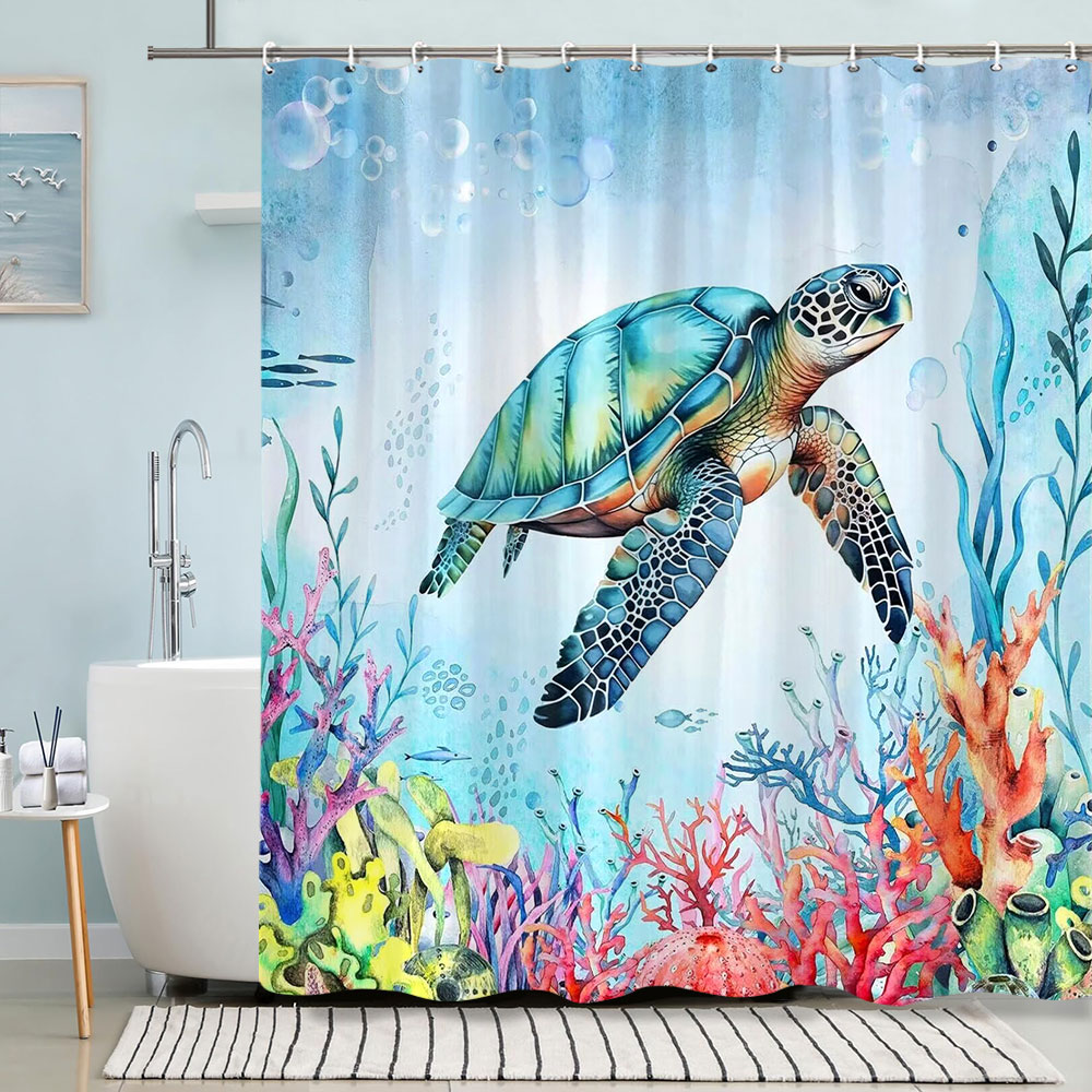 Turtle Shower Curtain Summer B - Shower Curtain Liner review and price