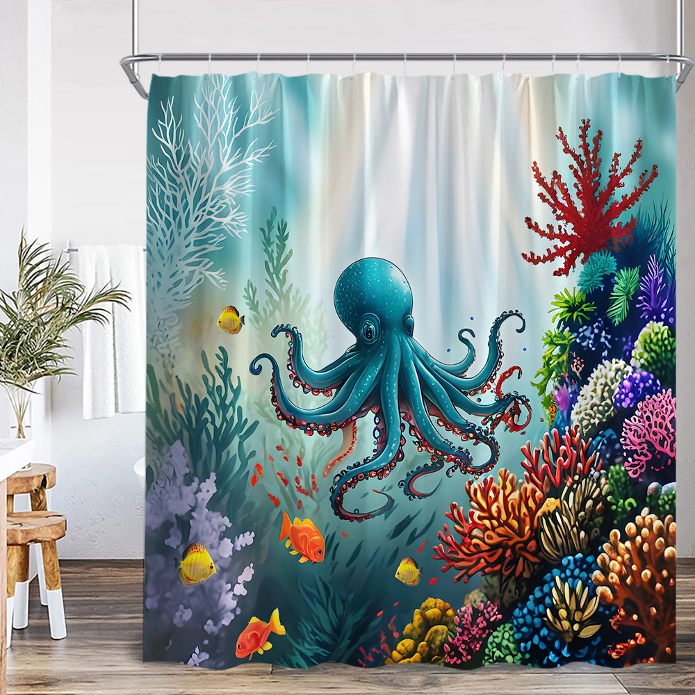 Sea Animals Shower Curtain 3D  - Shower Curtain Liner review and price
