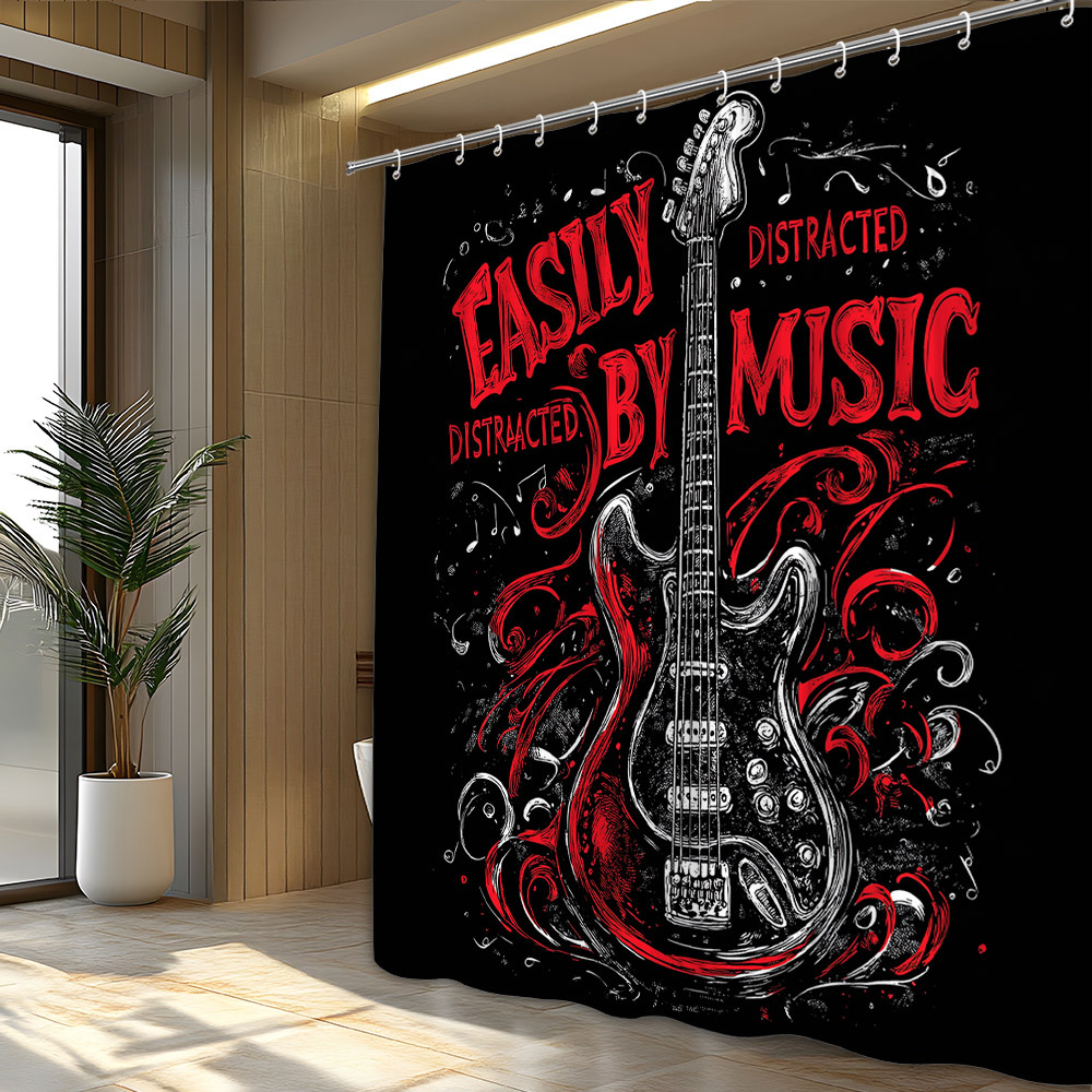 Waterproof Music Guitar Shower - Shower Curtain Liner review and price