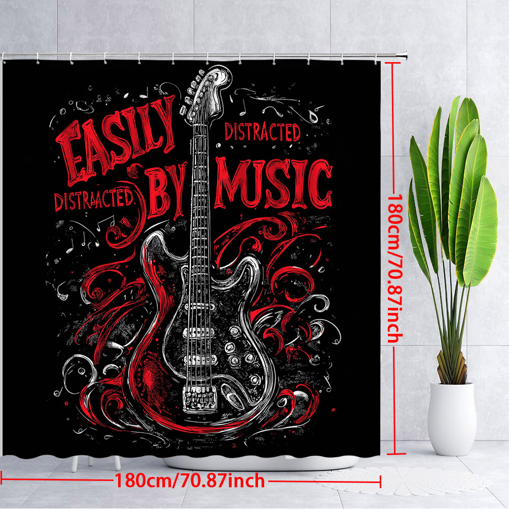 Waterproof Music Guitar Shower - Shower Curtain Liner review and price
