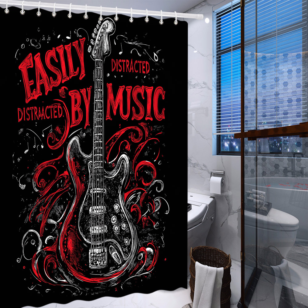 Waterproof Music Guitar Shower - Shower Curtain Liner review and price