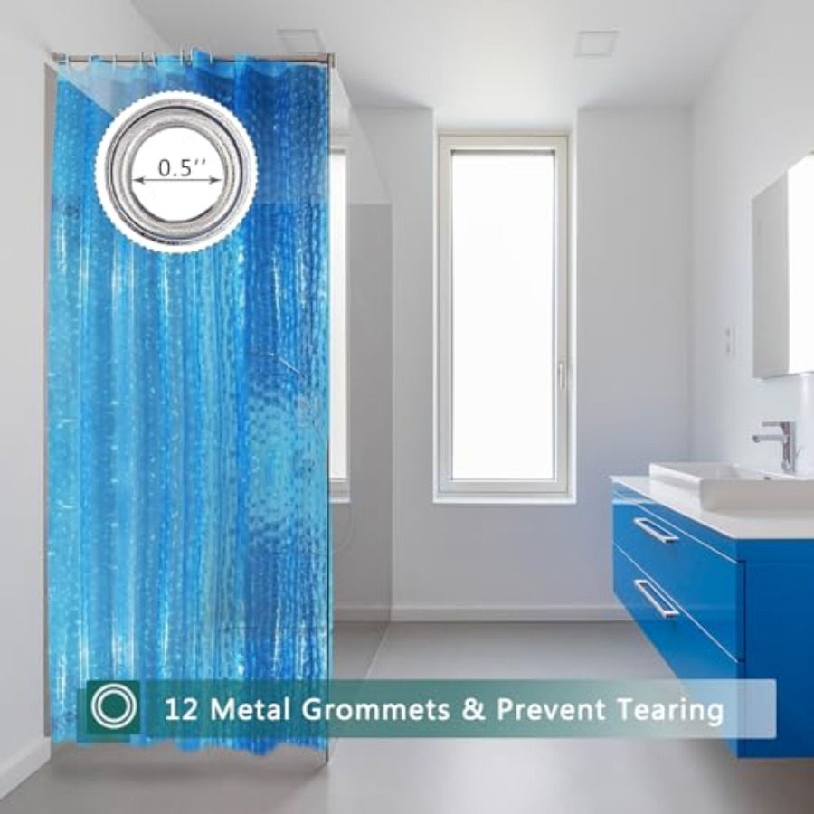 Blue Shower Curtain Liner, 100 - Shower Curtain Liner review and price